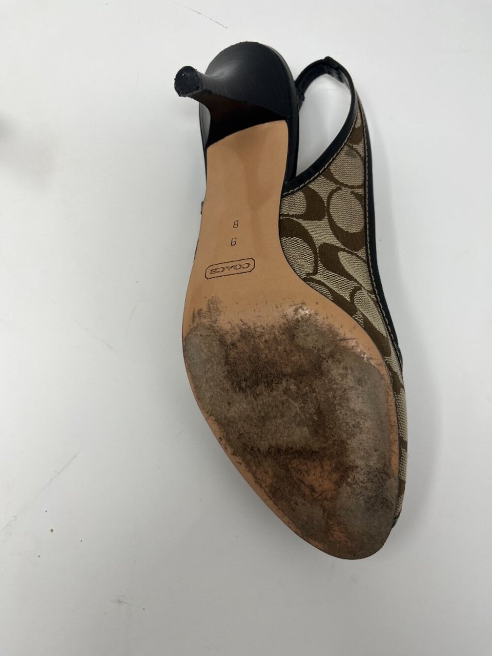 Vintage Coach Brook Signature Slingback Heels - Size 9 M - Picture 11 of 12